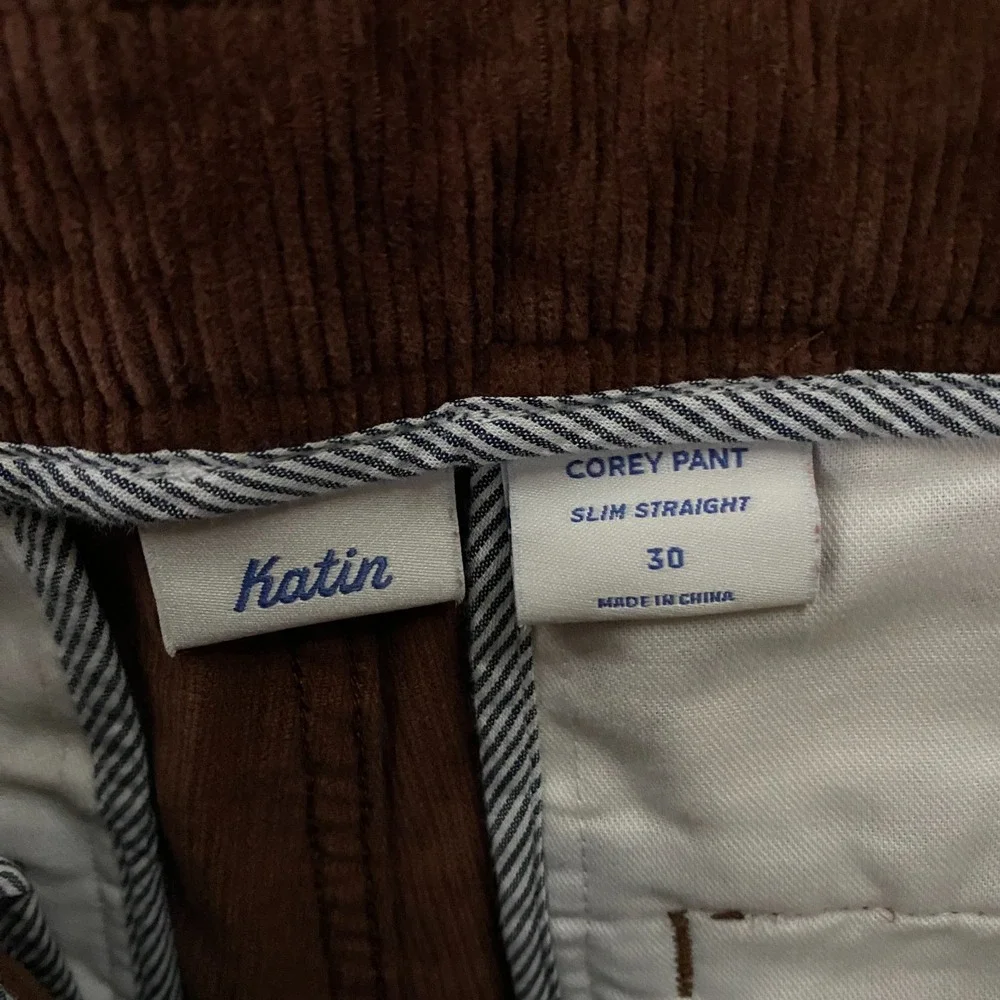 Katin Corey Corduroy Pant Mens 30x32 Slim Straight Chino Mahogany Brown